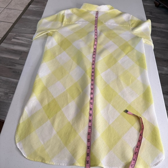 Chico’s Linen Shirt Dress Yellow No Iron Tab Sleeves Women’s XL-16 (Chico’s 3) - Picture 8 of 13